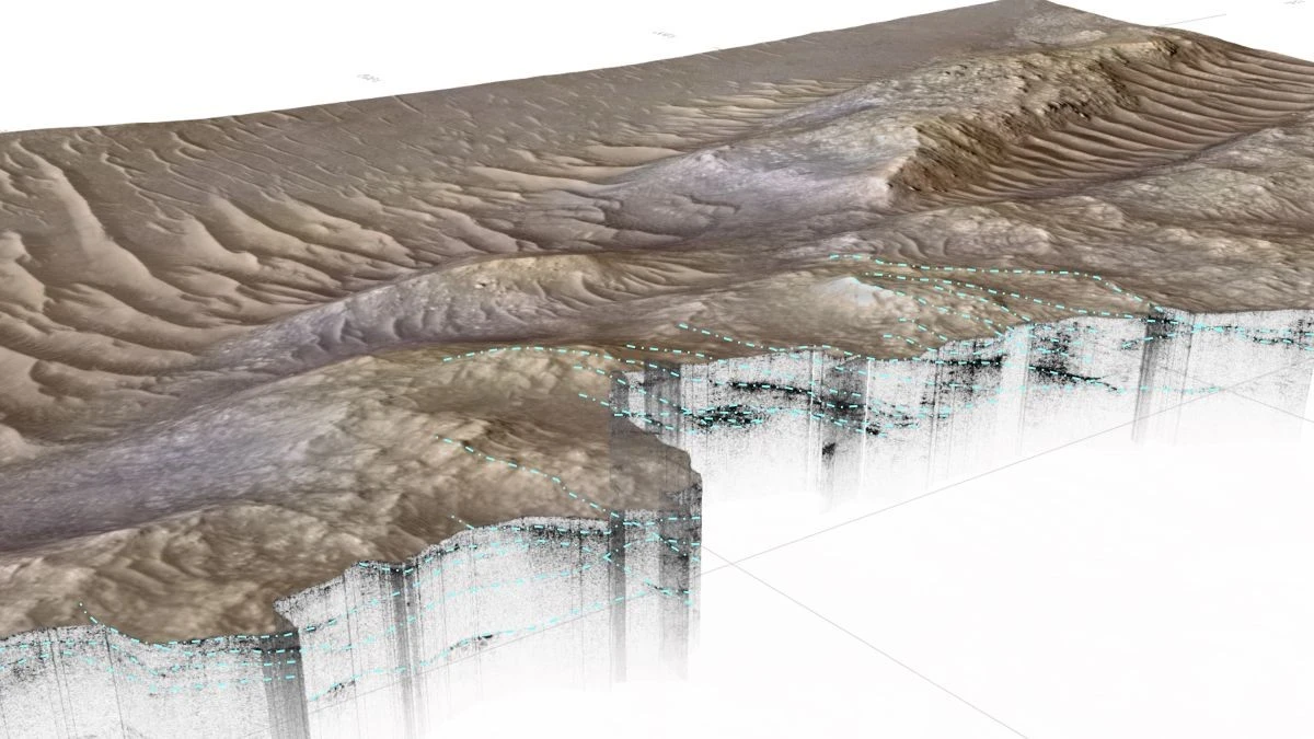 Proč vědci našli pod povrchem Marsu další skrytou deltu řeky