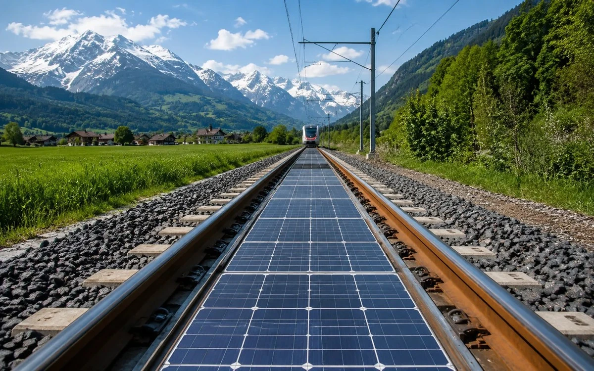 Proč se v Evropě začínají montovat solární panely přímo mezi železniční koleje
